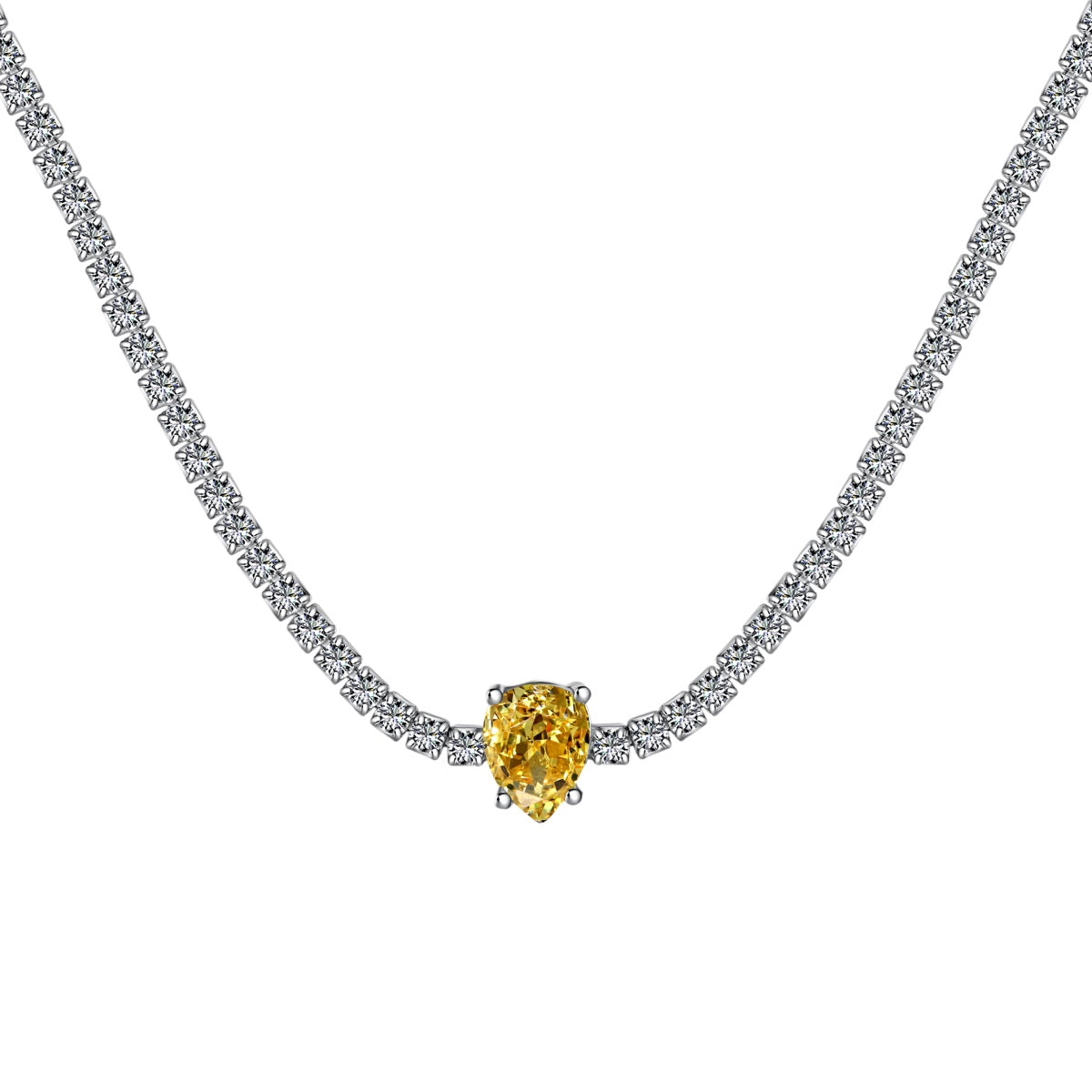 [Rosla]1.0 carat Unique Pear Cut Tennis Necklace