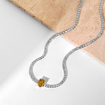 [Rosla]1.0 carat Unique Pear Cut Tennis Necklace