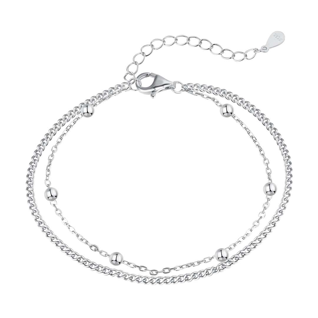 [Rosla]Delicate Bead Double Layer Bracelet