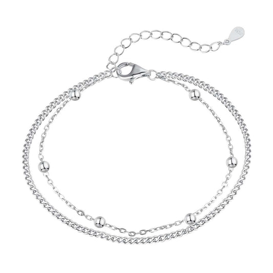 [Rosla]Delicate Bead Double Layer Bracelet