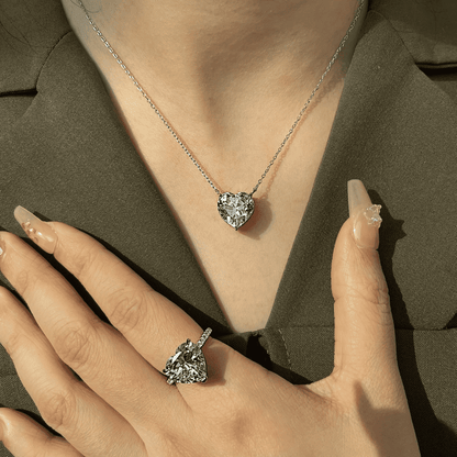 [Rosla]6.0 carat Radiant Heart Shape Necklace