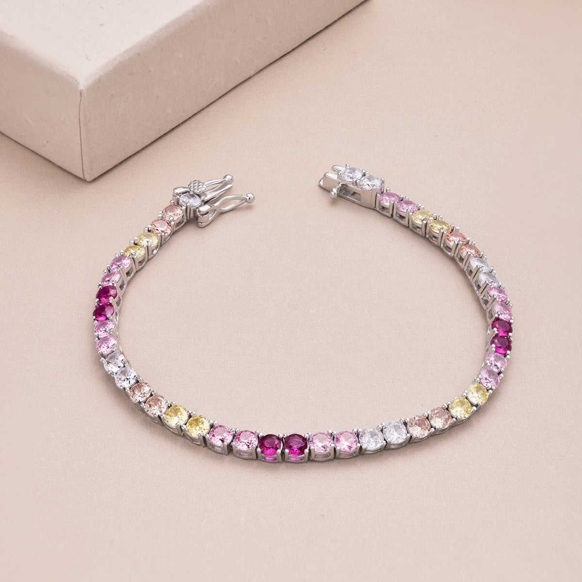 [Rosla]Radiant Colorful Round Cut Tennis Bracelet