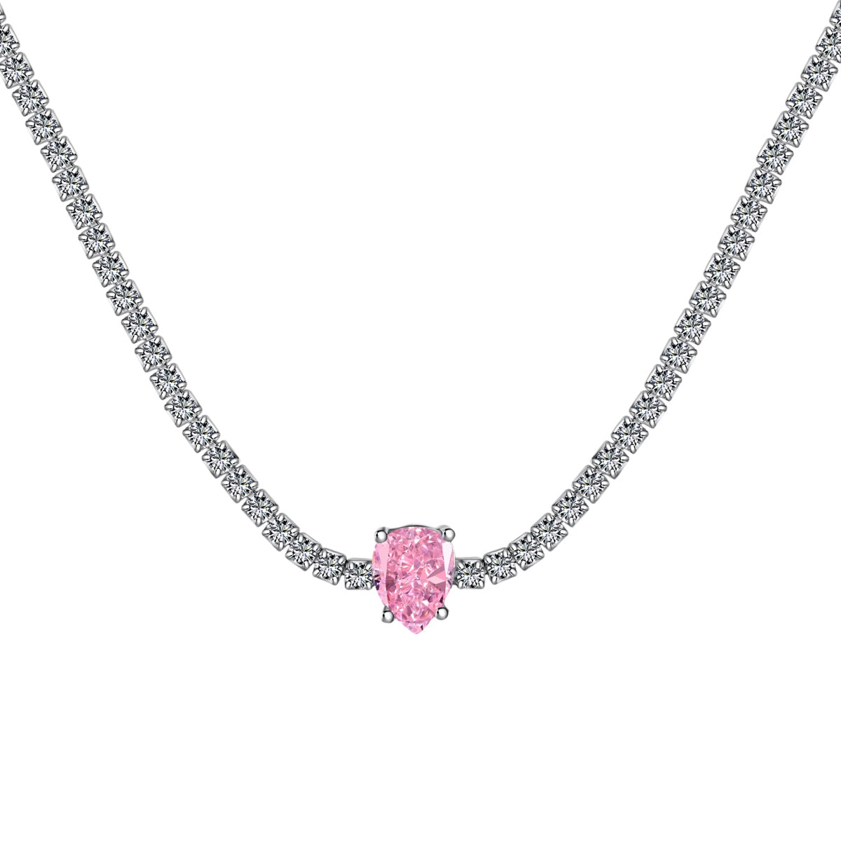 [Rosla]1.0 carat Unique Pear Cut Tennis Necklace
