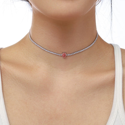 [Rosla]1.0 carat Unique Pear Cut Tennis Necklace