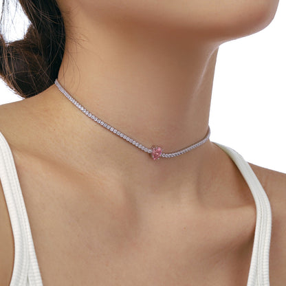 [Rosla]1.0 carat Unique Pear Cut Tennis Necklace