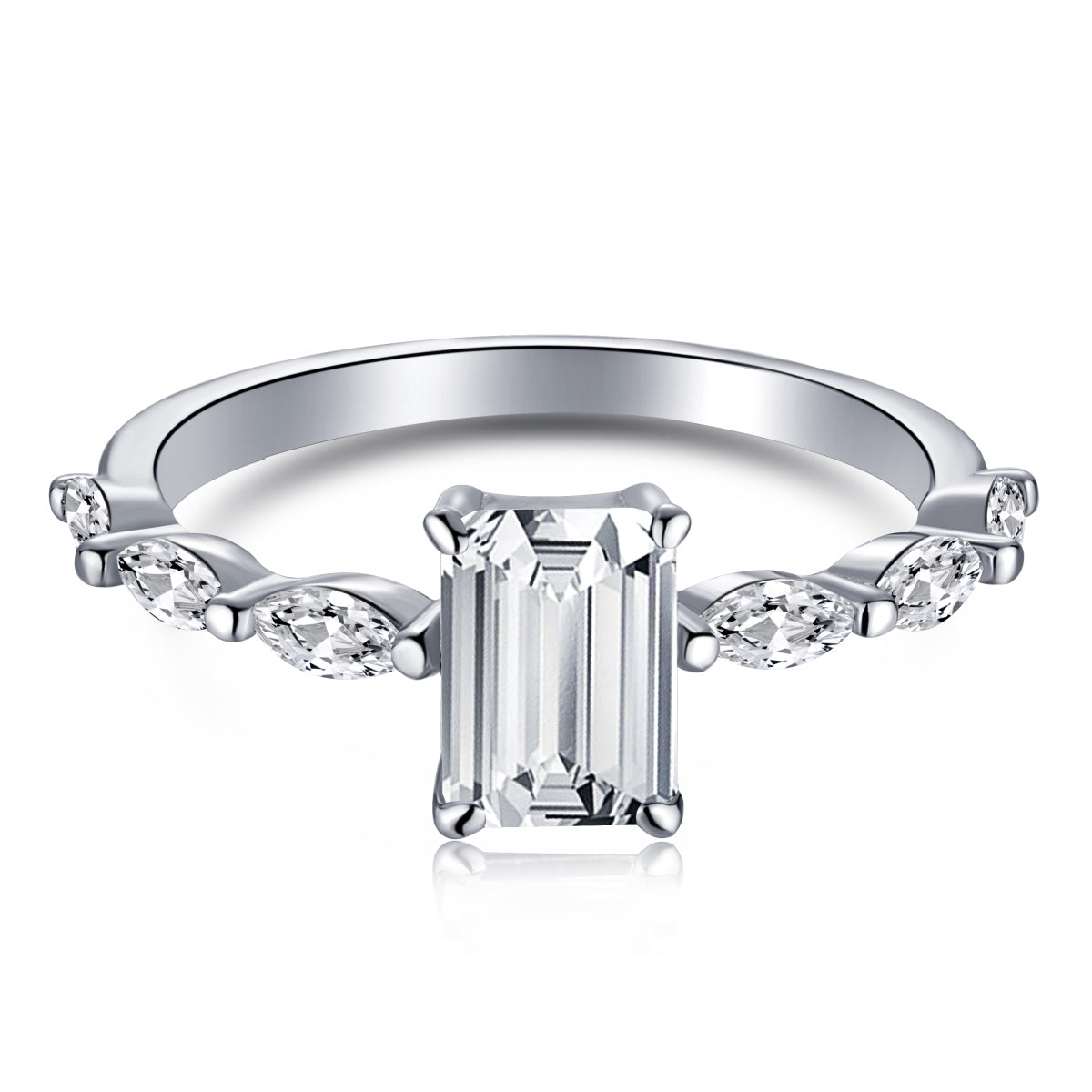 [Rosla]1.0 Carat Dainty Resplendent Radiant Cut Daily Ring