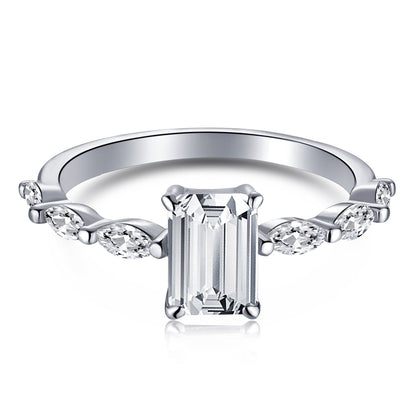 [Rosla]1.0 Carat Dainty Resplendent Radiant Cut Daily Ring