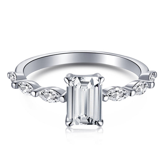 [Rosla]1.0 Carat Dainty Resplendent Radiant Cut Daily Ring