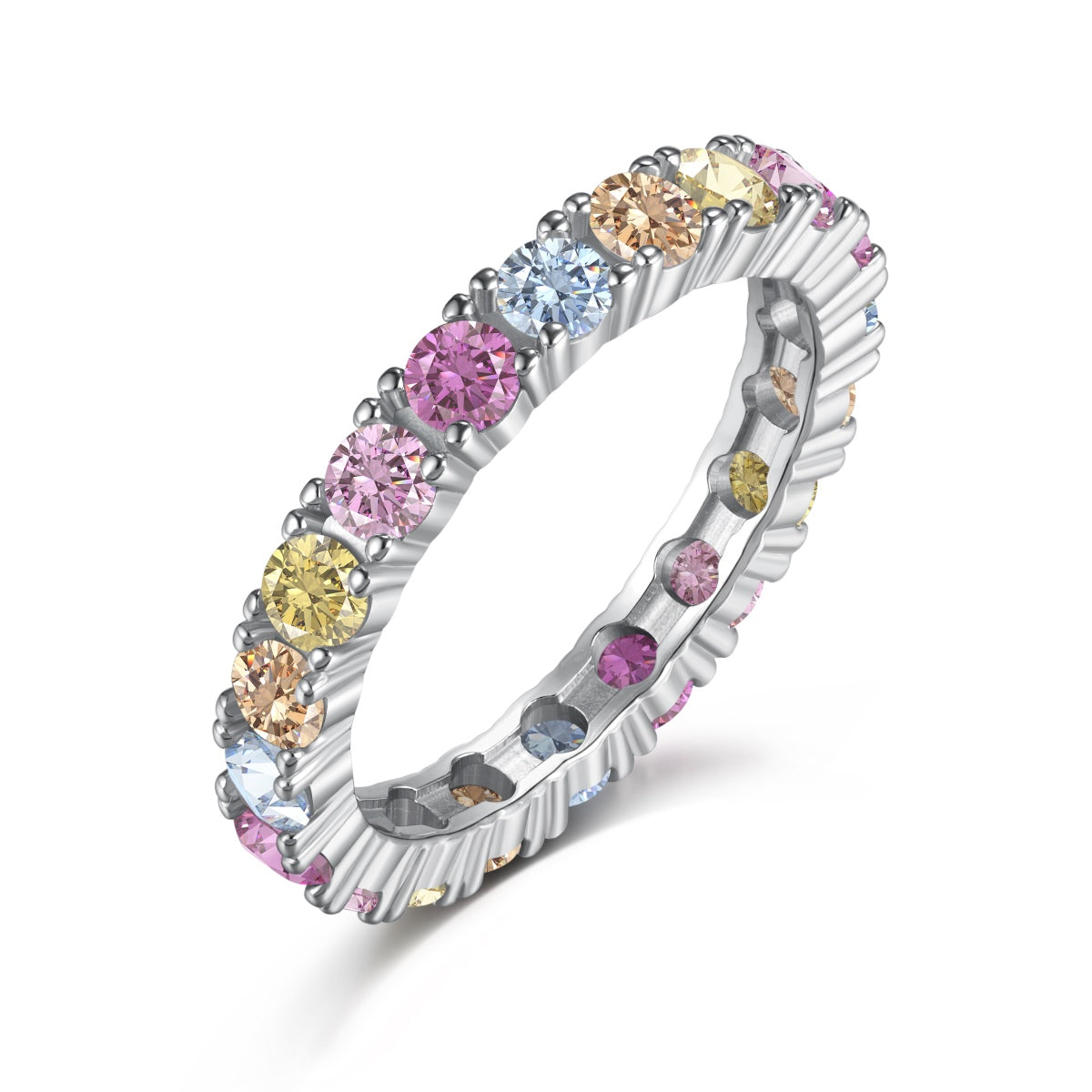 [Rosla]Dazzling Lustrous Round Cut Tennis Ring