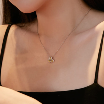 [Rosla]Elegant Flower Shape Pear Cut Necklace