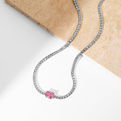 [Rosla]1.0 Carat Shining Oval Cut Necklace