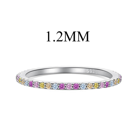 [Rosla]Ornate Colorful Round Cut Tennis Ring