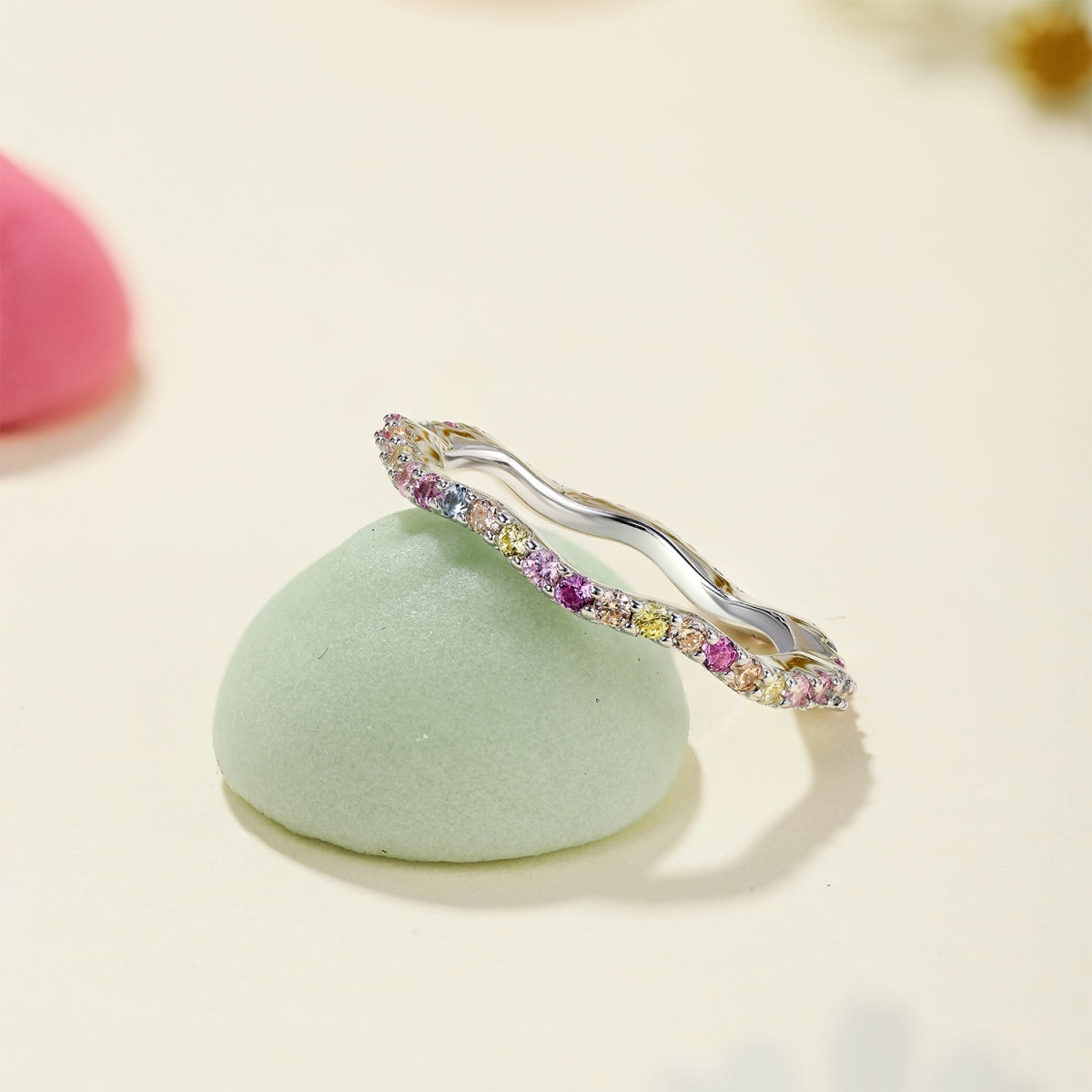 [Rosla]Dainty Colorful Round Cut Party Ring