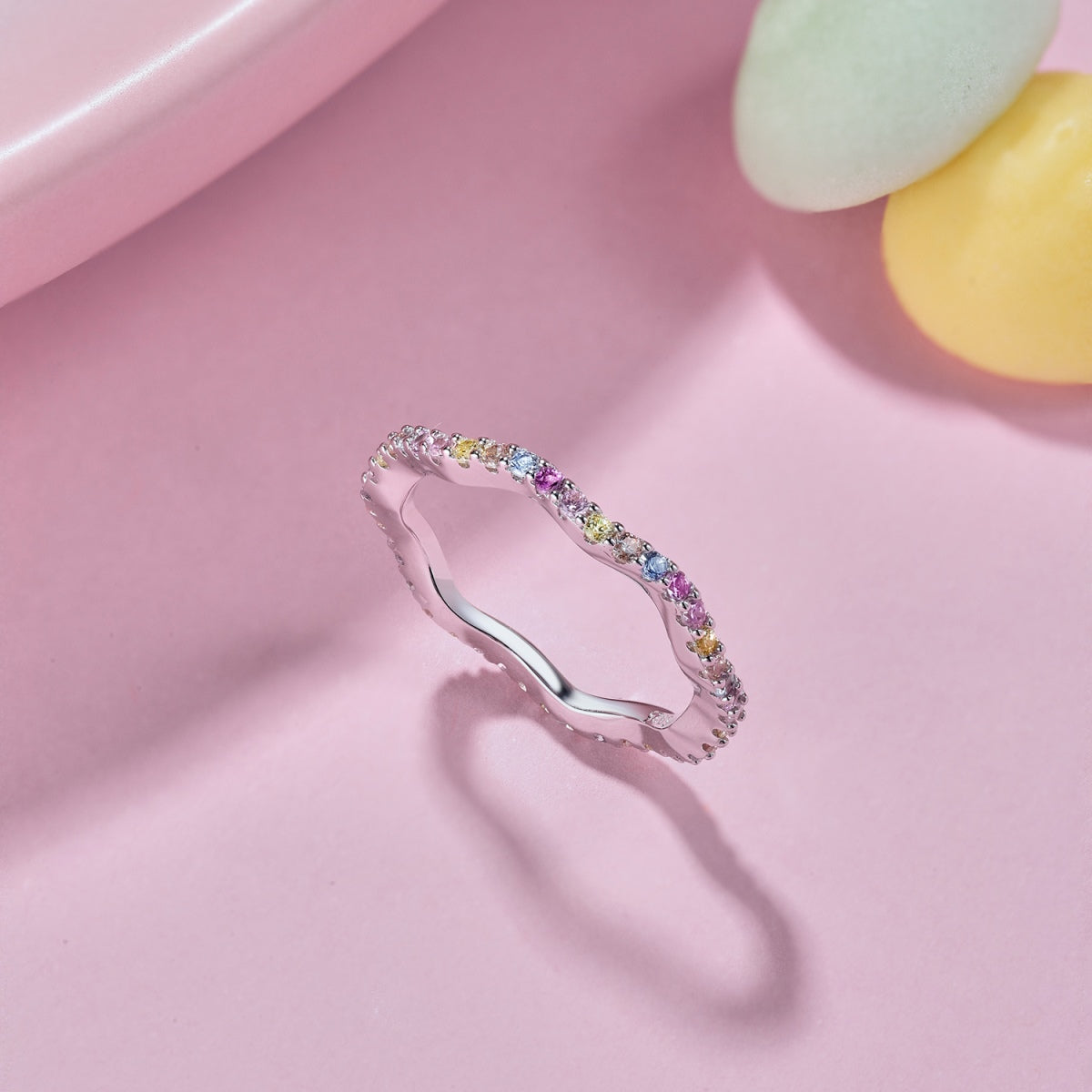[Rosla]Dainty Colorful Round Cut Party Ring
