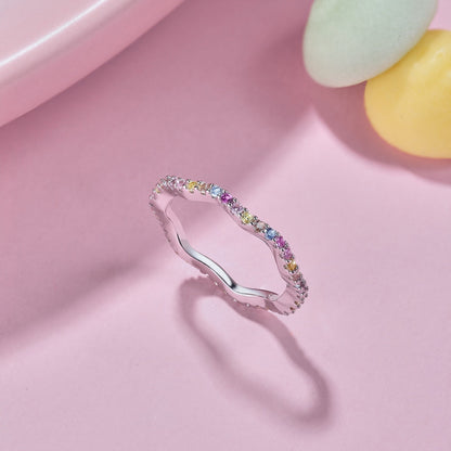 [Rosla]Dainty Colorful Round Cut Party Ring