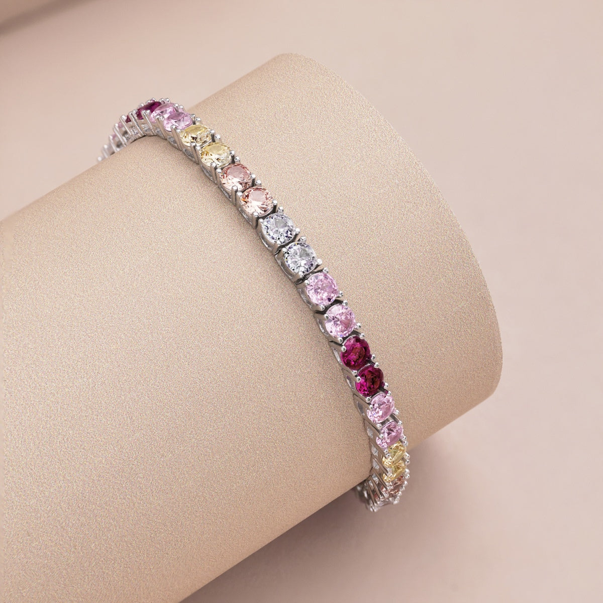 [Rosla]Radiant Colorful Round Cut Tennis Bracelet