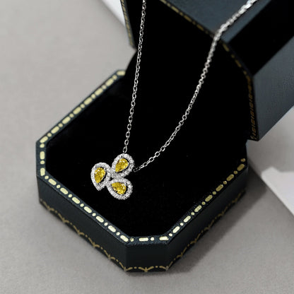 [Rosla]Elegant Flower Shape Pear Cut Necklace