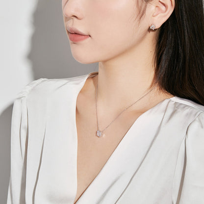 [Rosla]1.0 Carat Radiant Princess Cut Wedding Earrings