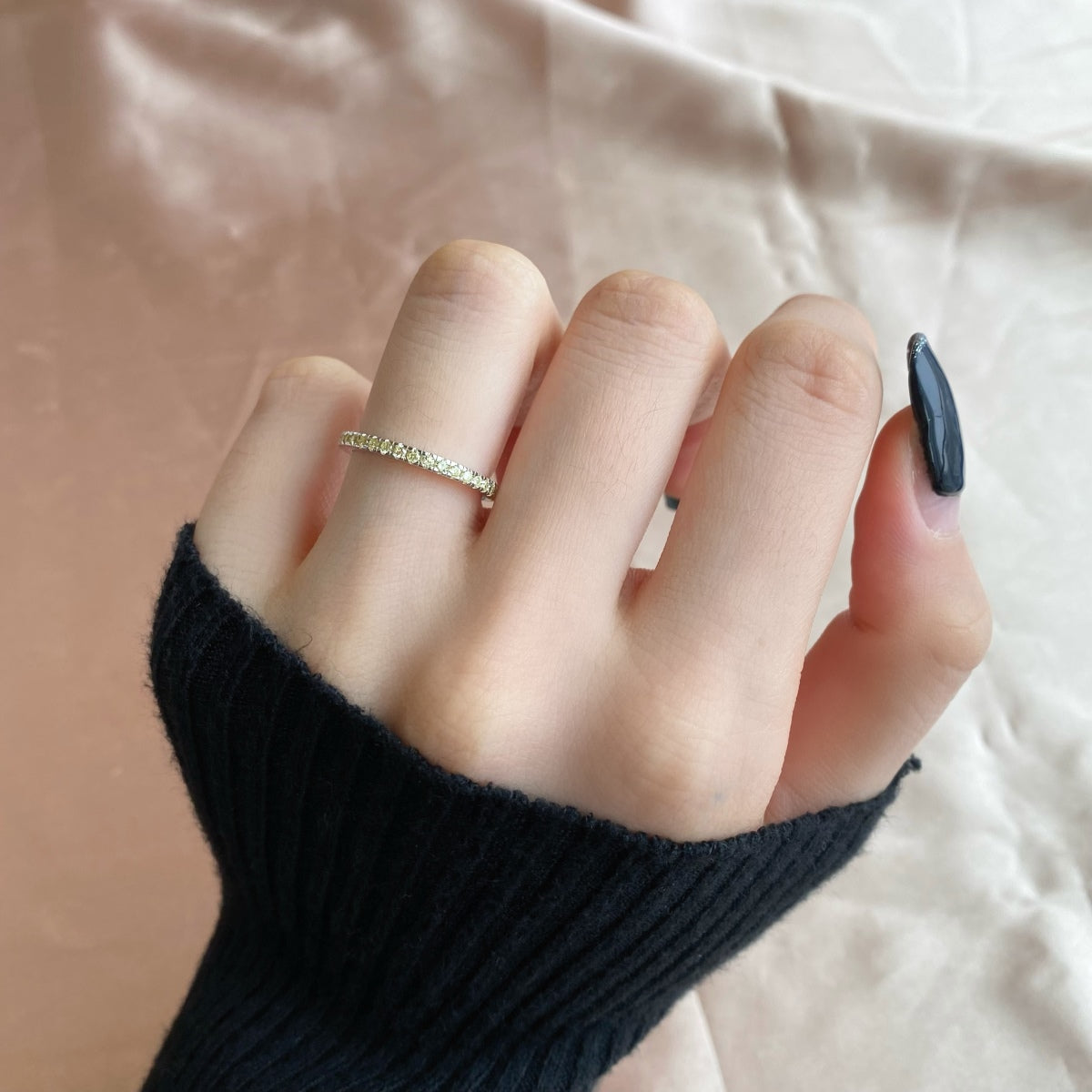 [Rosla]Delicate Sparkling Round Cut Daily Ring
