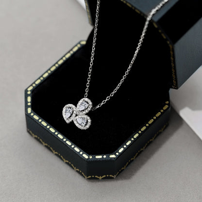 [Rosla]Elegant Flower Shape Pear Cut Necklace