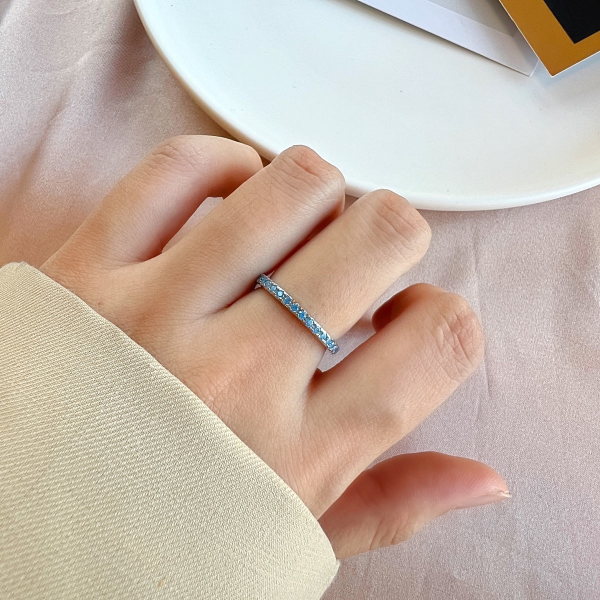 [Rosla]Delicate Sparkling Round Cut Daily Ring
