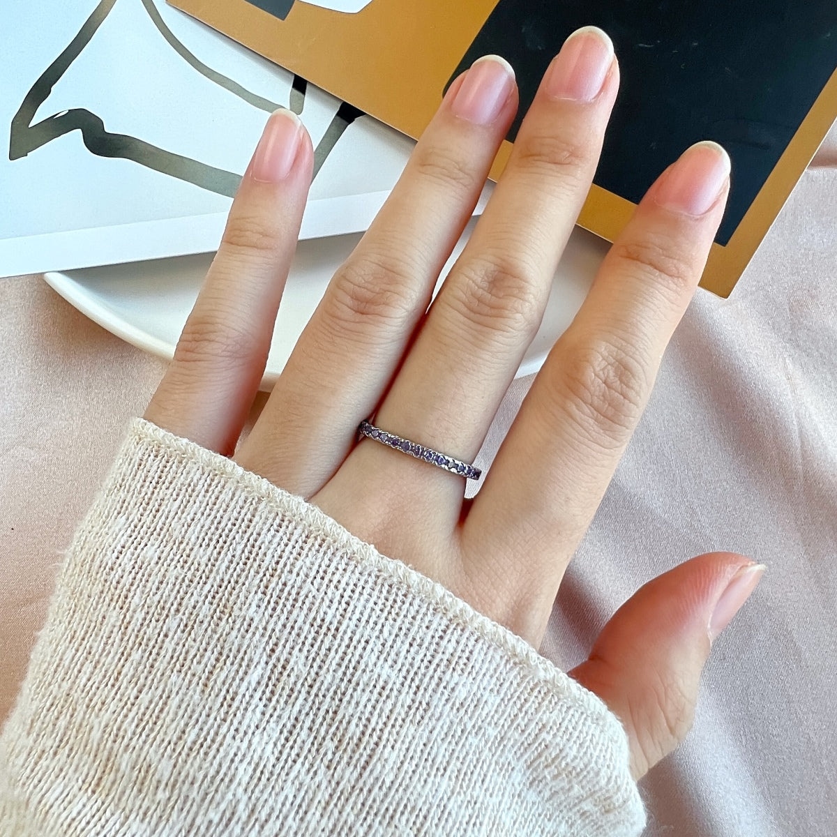 [Rosla]Delicate Sparkling Round Cut Daily Ring