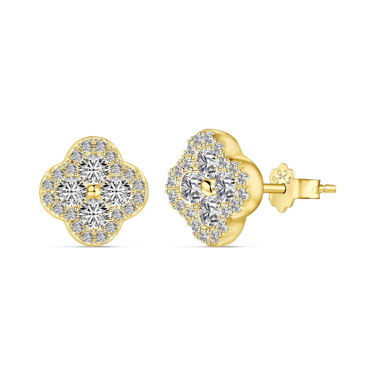[Rosla]Four-Leaf Clover Flower Shaped Earrings