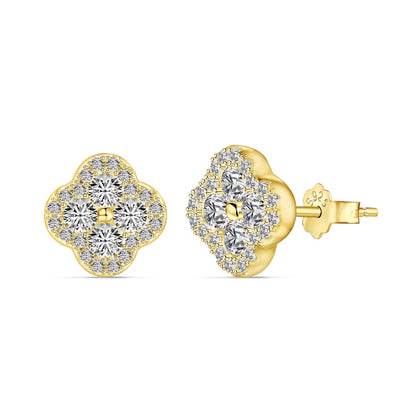 [Rosla]Four-Leaf Clover Flower Shaped Earrings