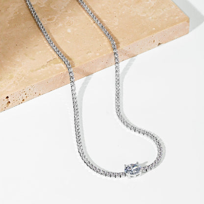 [Rosla]1.0 Carat Shining Oval Cut Necklace