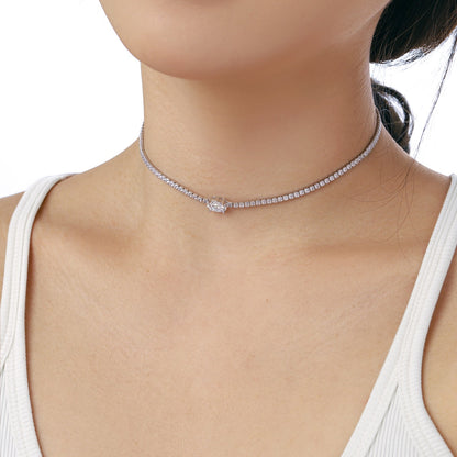 [Rosla]1.0 Carat Shining Oval Cut Necklace