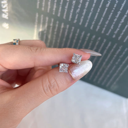 [Rosla]1.0 Carat Radiant Princess Cut Wedding Earrings
