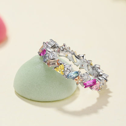 [Rosla]Dazzling Polychromatic Multi cut Daily Ring