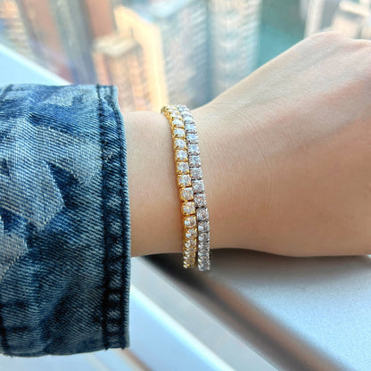 [Rosla]Sparkling Radiant Princess Cut Tennis Bracelet