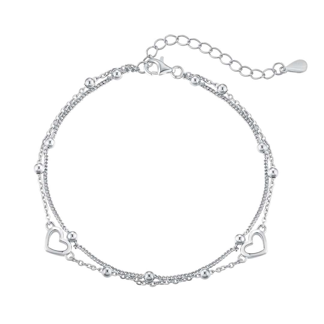 [Rosla]Dainty Double Layer Love Heart Bracelet