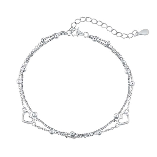 [Rosla]Dainty Double Layer Love Heart Bracelet