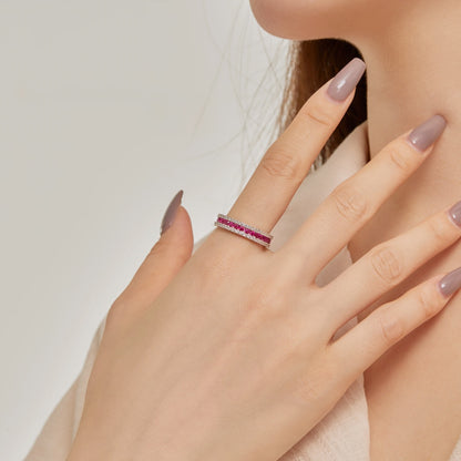[Rosla]Delicate Colorful Round Cut Daily Ring