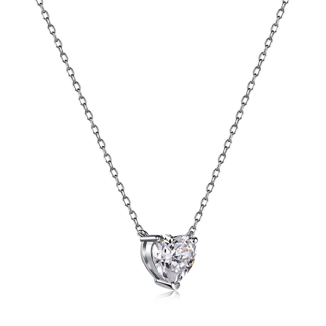 [Rosla]Heart Shape Main Stone Pendant Collarbone Necklace
