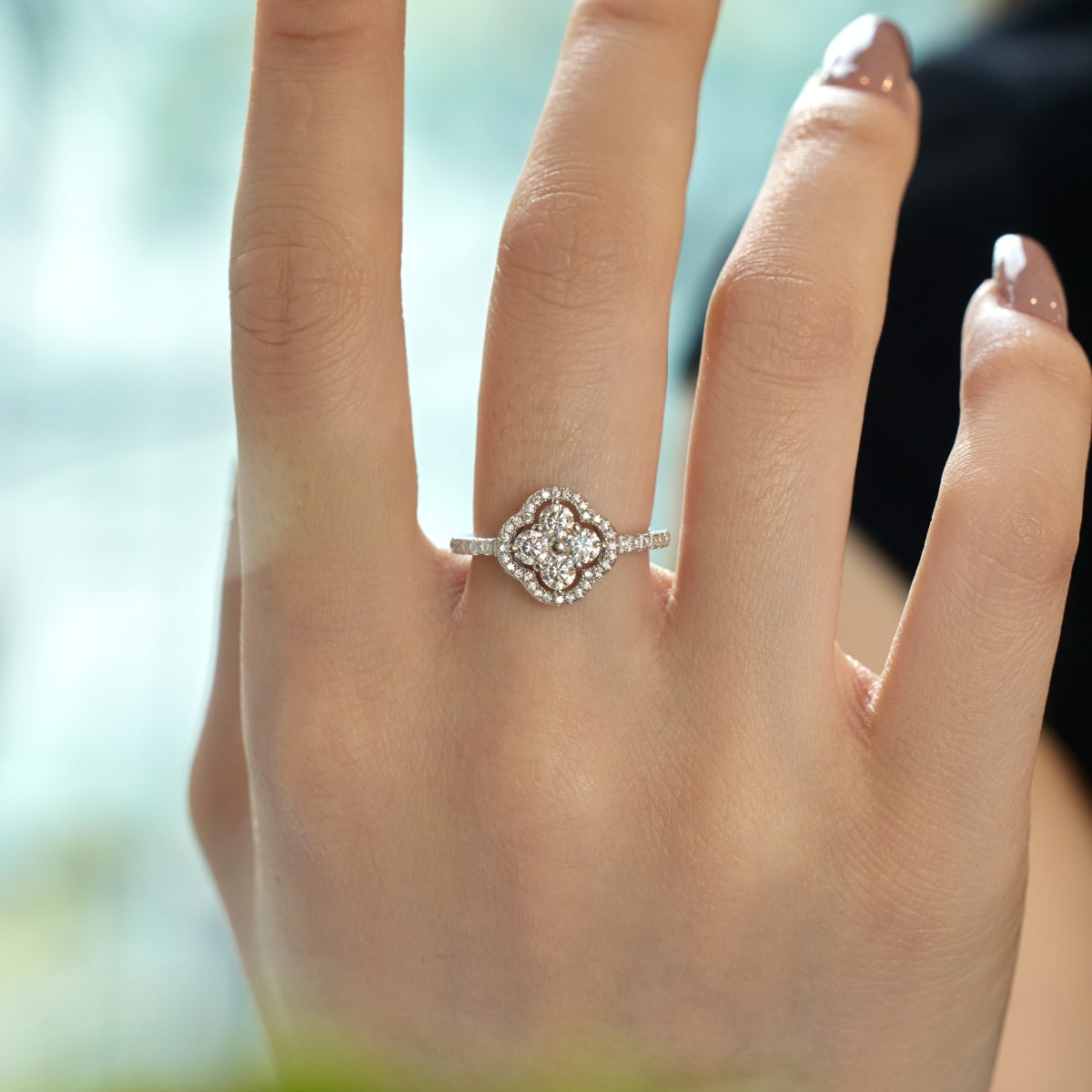 [Rosla]Four Leaf Clover Flower Design Ring