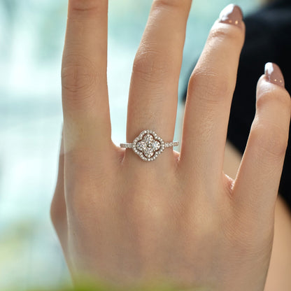 [Rosla]Four Leaf Clover Flower Design Ring