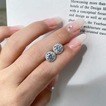 [Rosla]Classic Princess Round Shape Earrings