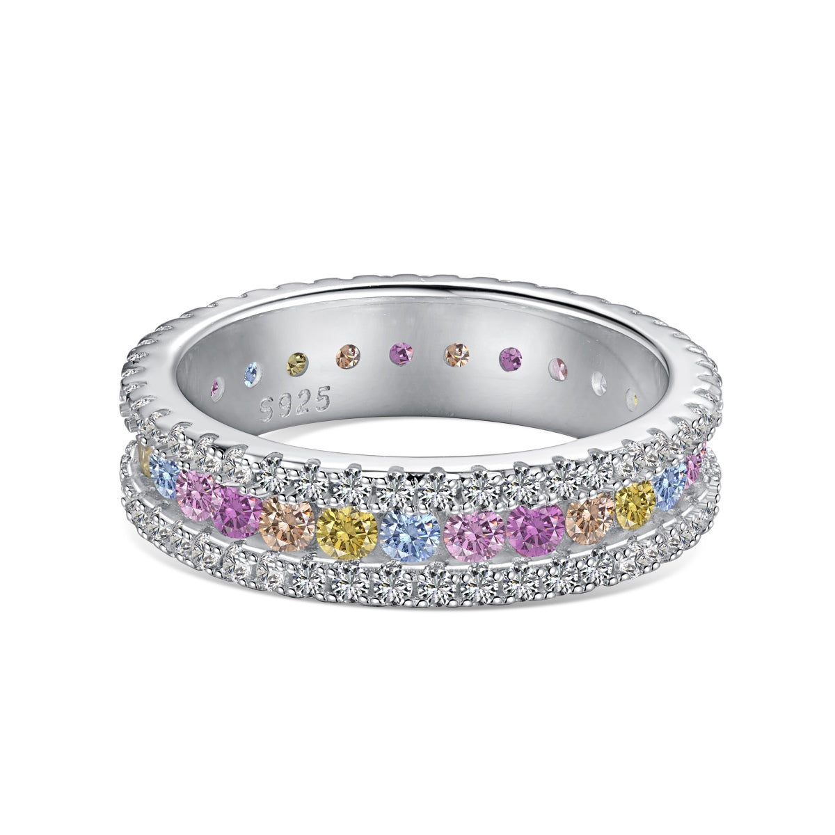 [Rosla]Delicate Colorful Round Cut Daily Ring