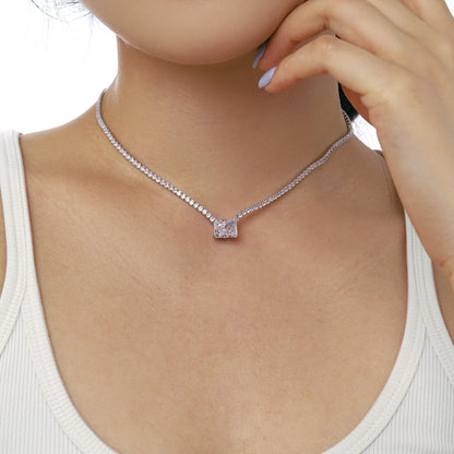 [Rosla]4.0 Carat Elegant Radiant Cut Necklace