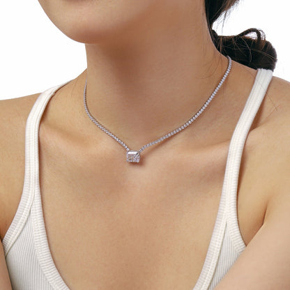 [Rosla]4.0 Carat Elegant Radiant Cut Necklace