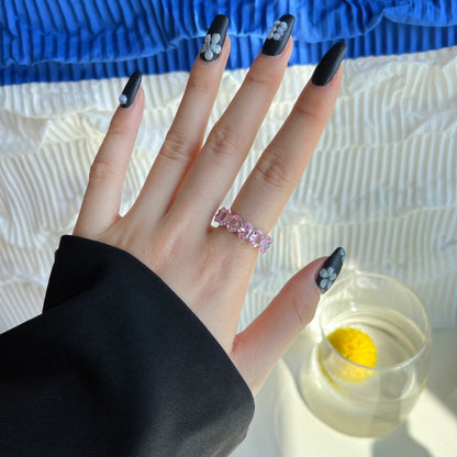 [Rosla]Dainty Elongated Cushion Cut Tennis Ring