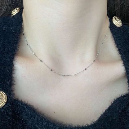[Rosla]Small Bead Clavicle Chain Simple Necklace