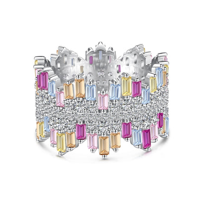[Rosla]Luxurious Colorful Radiant Cut Daily Ring