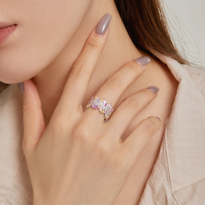 [Rosla]Luxurious Colorful Radiant Cut Daily Ring