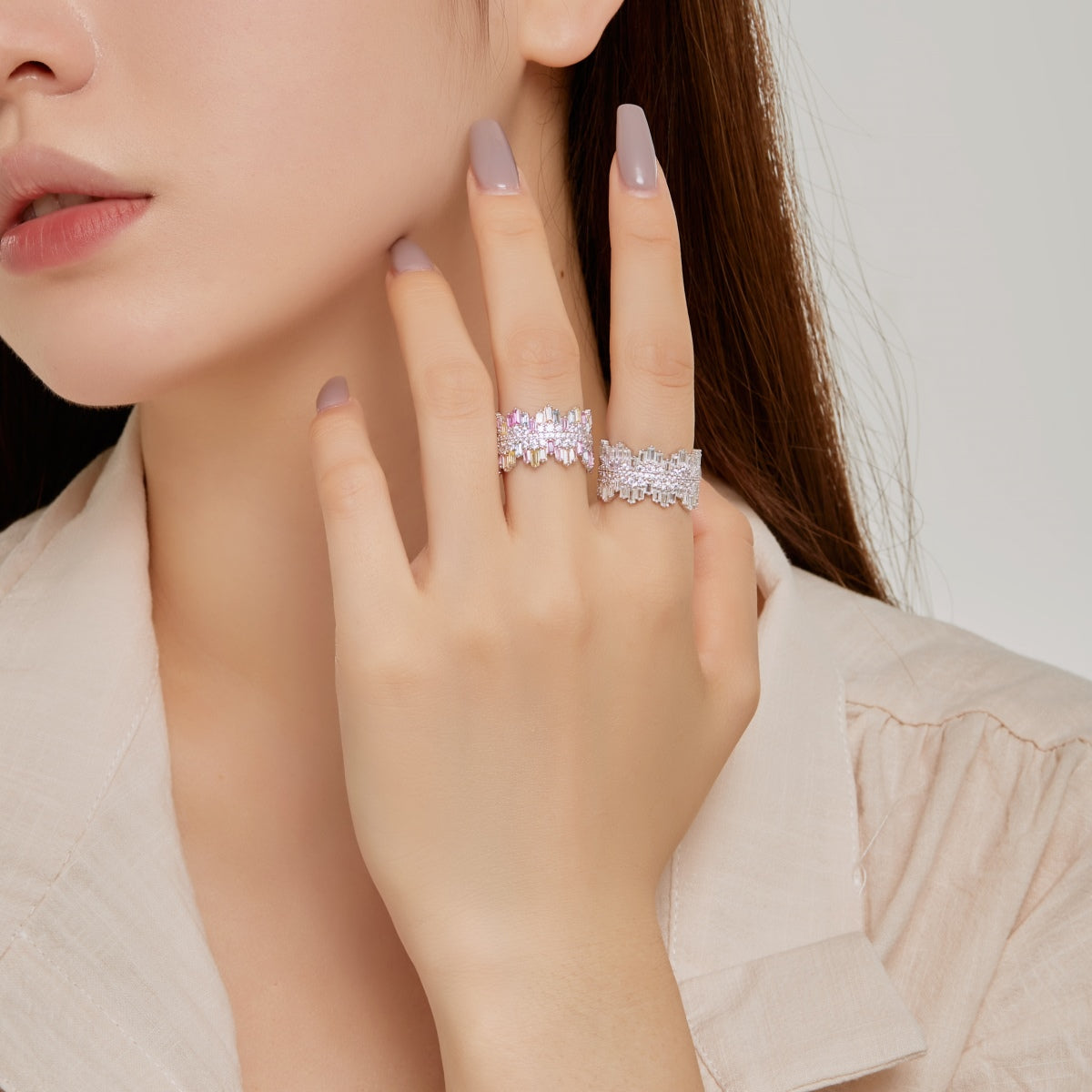 [Rosla]Luxurious Colorful Radiant Cut Daily Ring