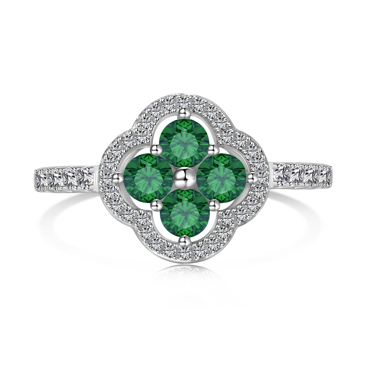 [Rosla]Four Leaf Clover Flower Design Ring