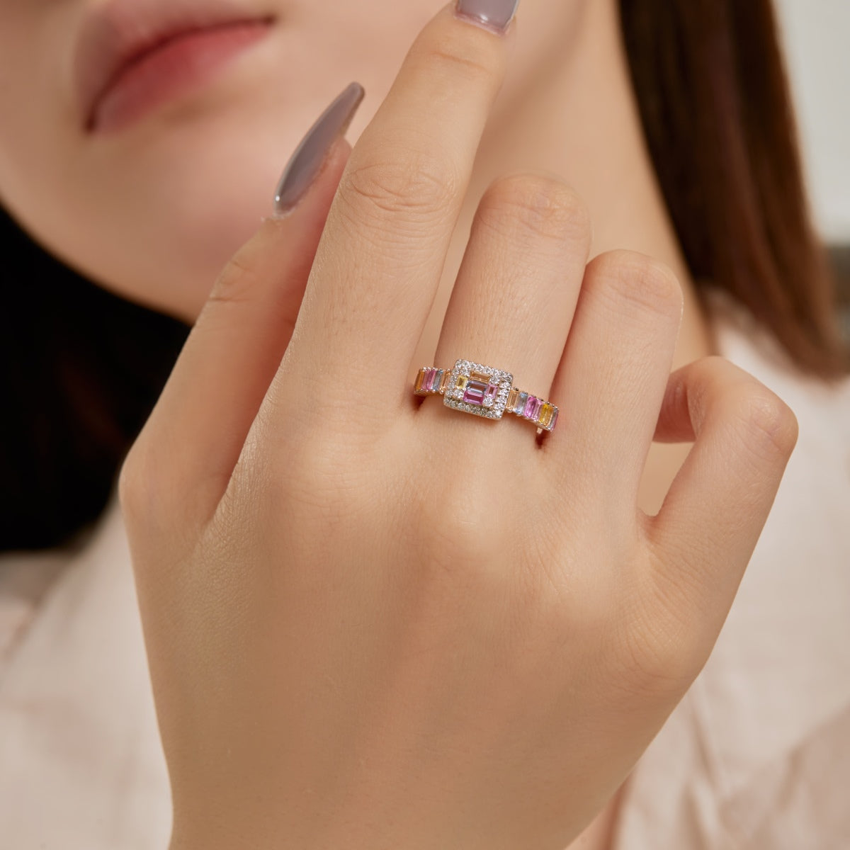[Rosla]Exquisite Colorful Radiant Cut Party Ring